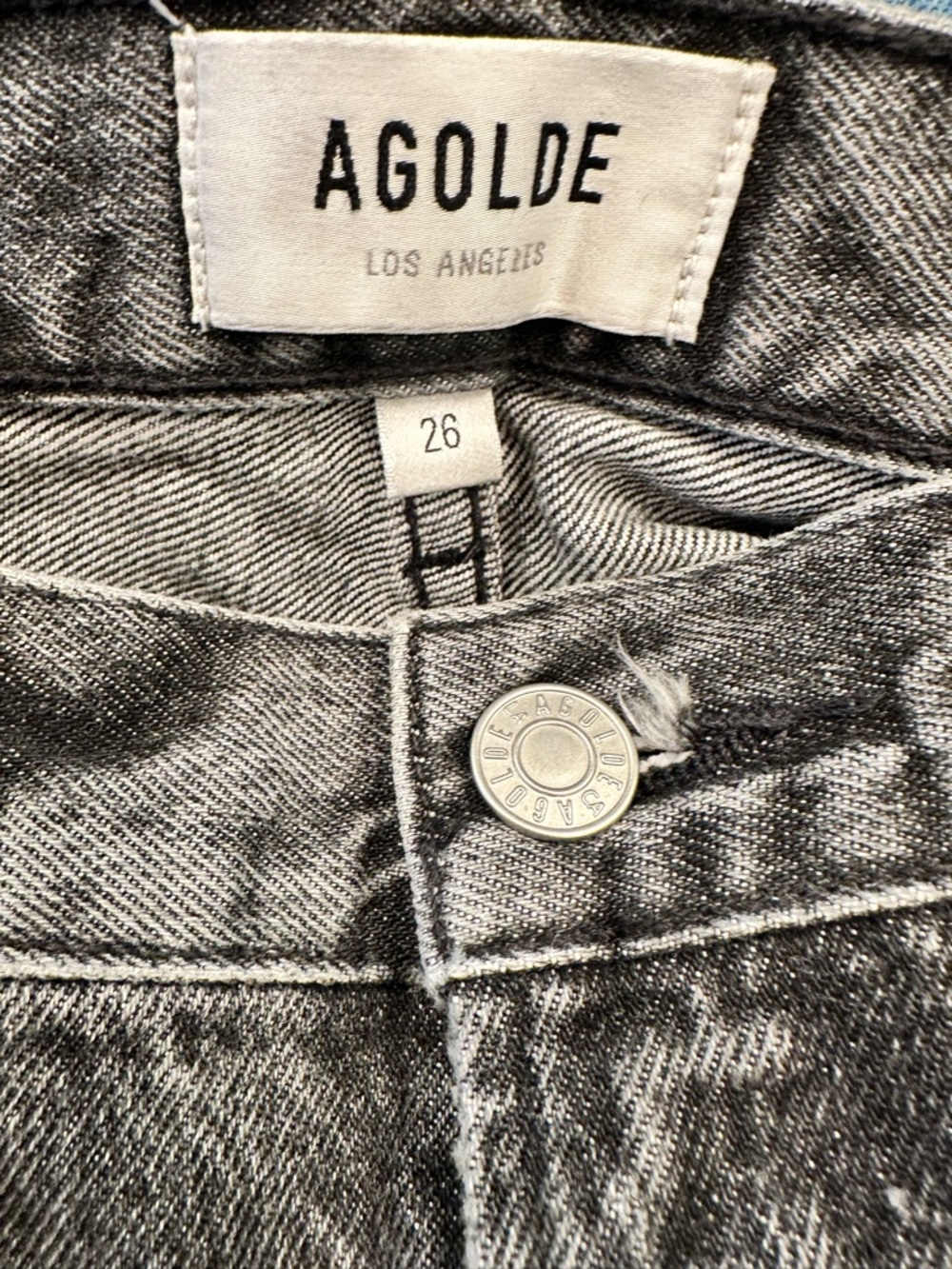 AGOLDE Valen Mid Rise Straight Leg Jeans Gray Wash Size 26 - Picture 5 of 6